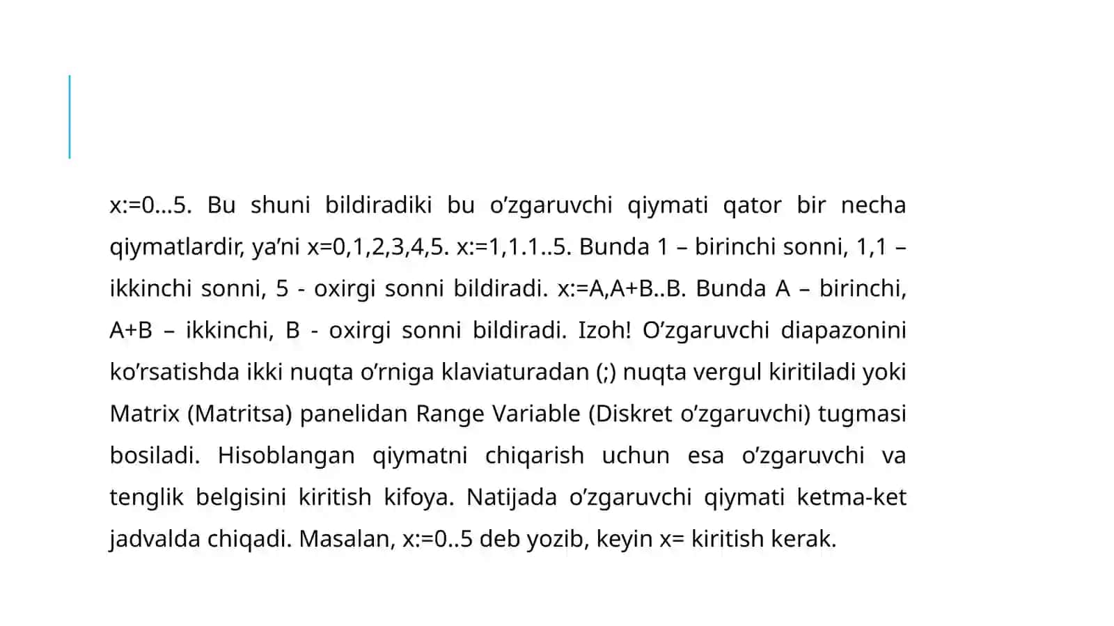Mathcad Paketida Differensial Tenglamalar Simvollarni Hisoblash 4