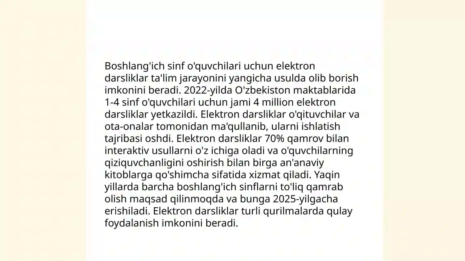 Elektron ta'lim resurslarini boshlangich ta'limda o'rni 4