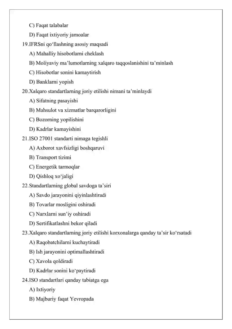 Xalqaro standartlar tushunchasi va uning turlari 4