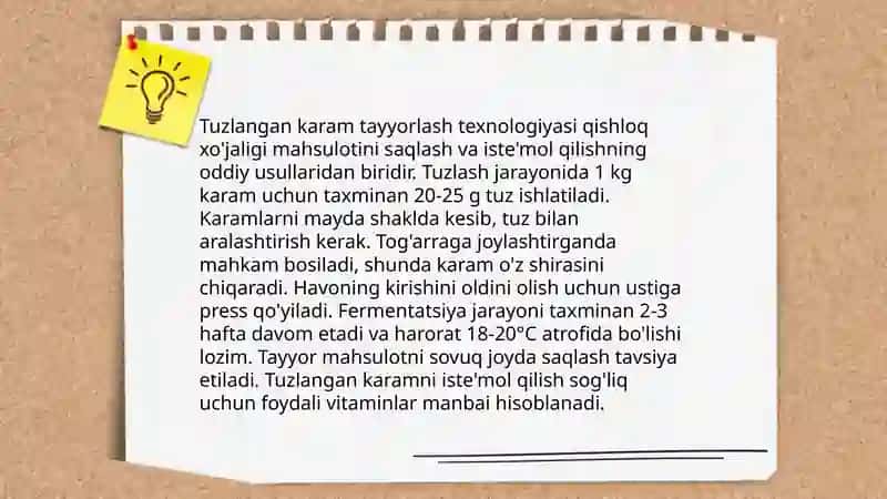 Qishgi mavsumga tuzlamalar tayyorlash usullari va texnologiyasi 4
