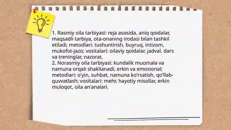 Oila tarbiyasi shakl, metod va vositalari 4