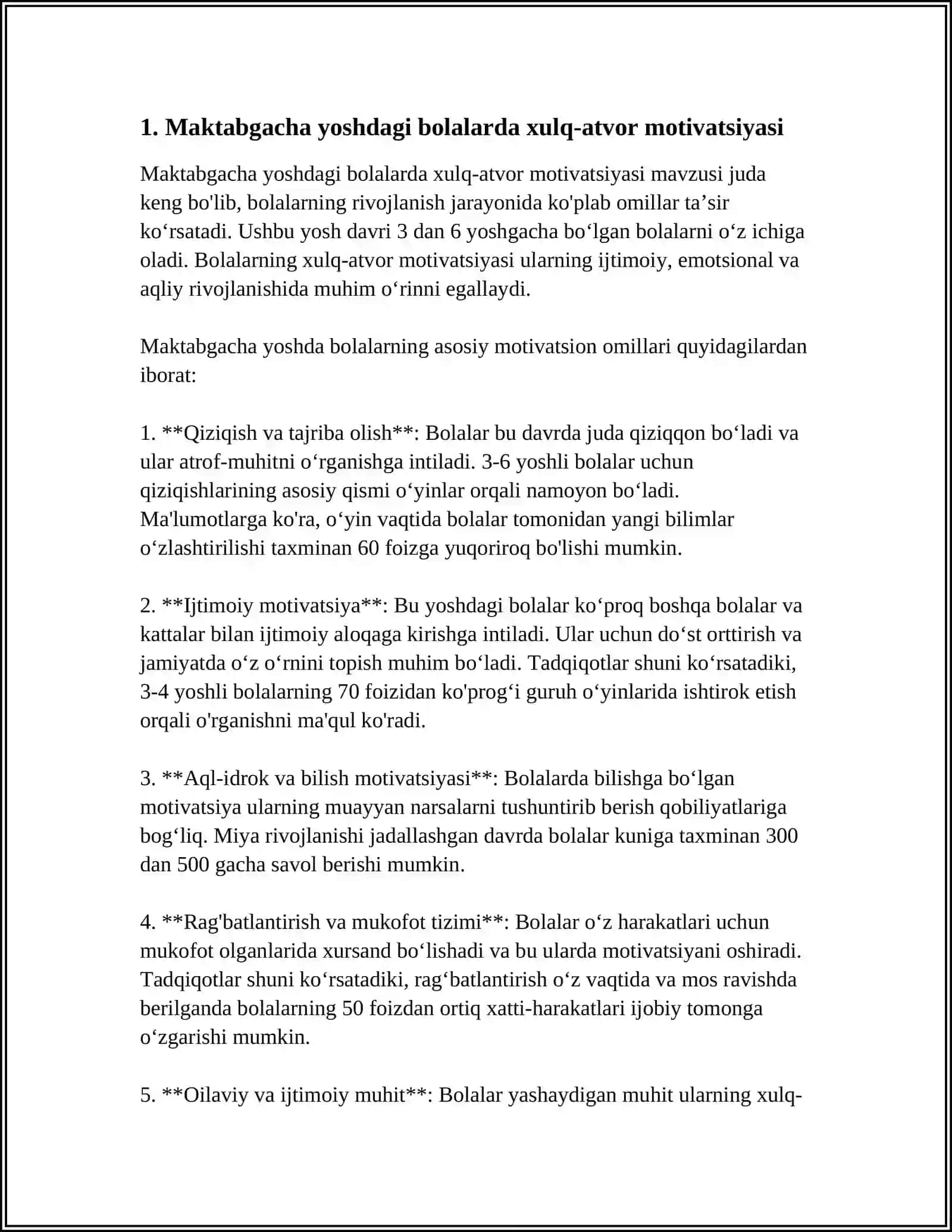 Maktabgacha yoshdagi bolalarda xulq-atvor motivatsiyasi 4