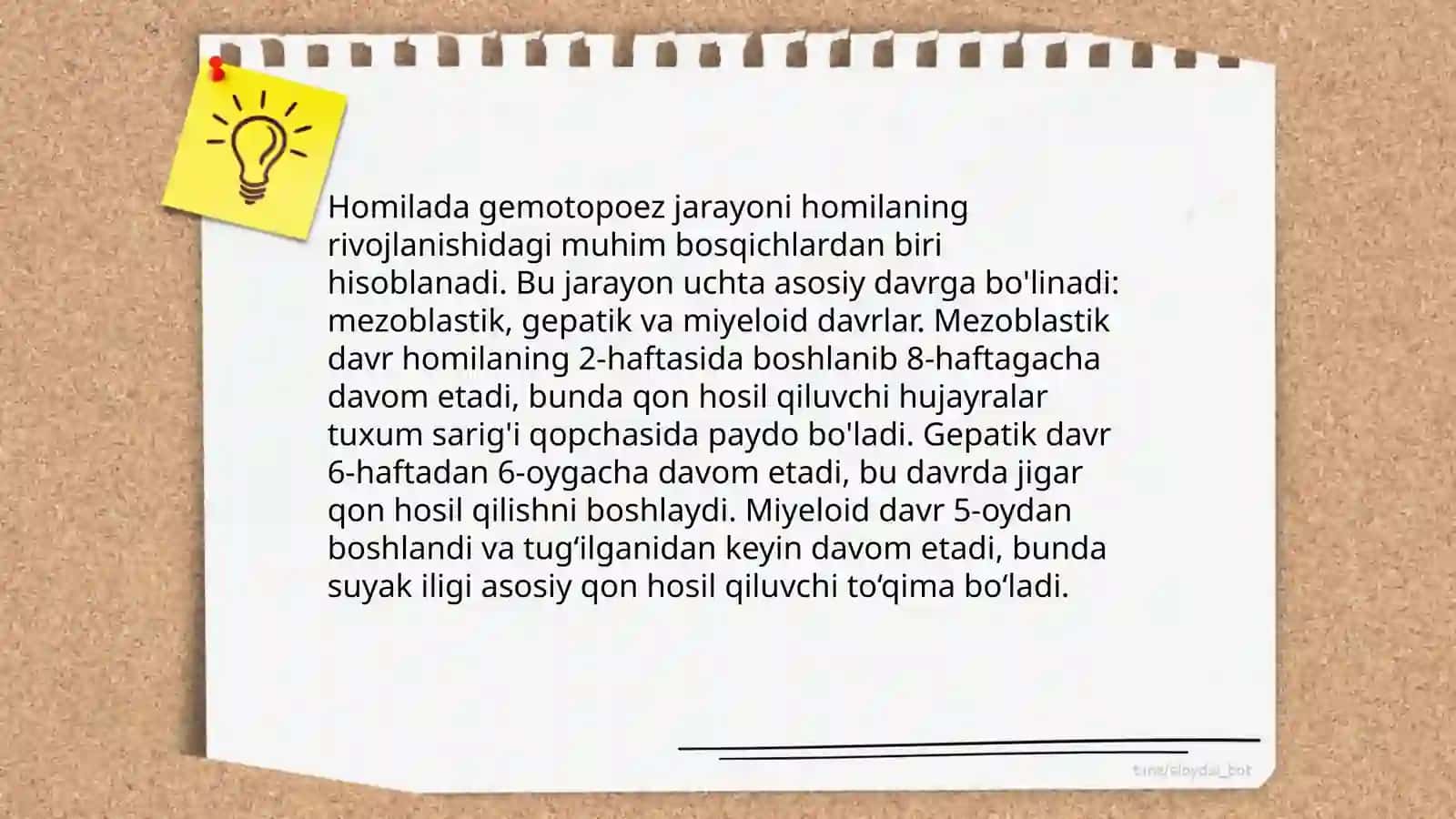 Homilada gemotopoezning xususiyatlari 4