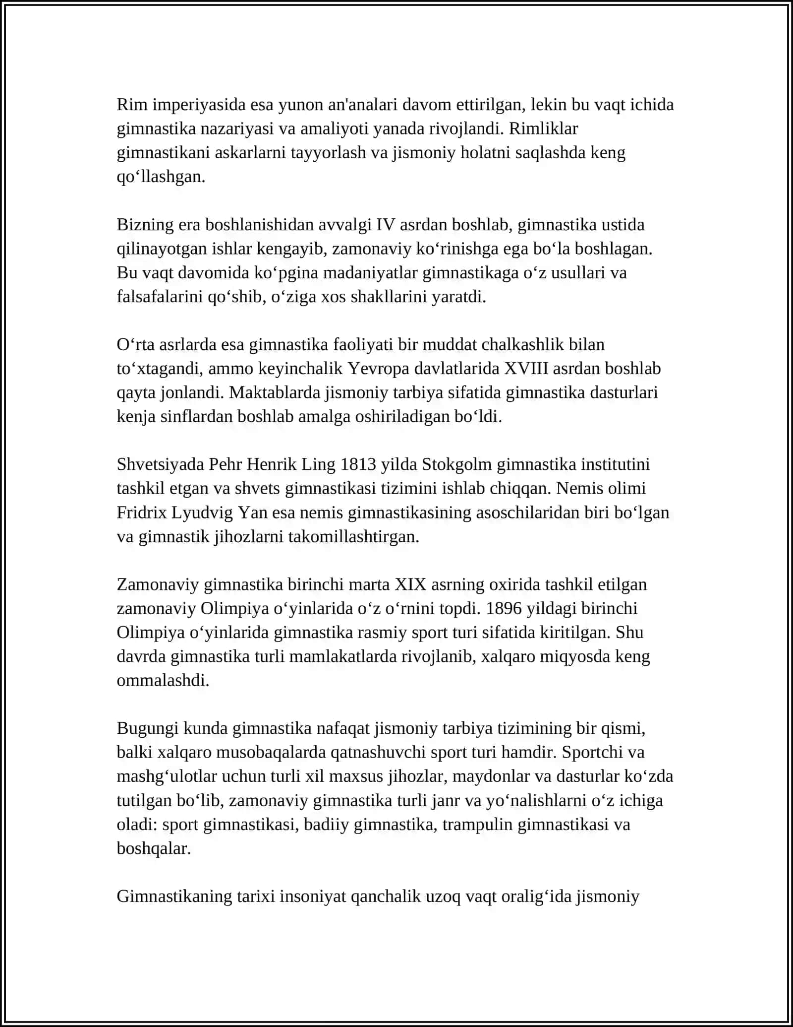 GIMNASTIKA TARIXI VA RIVOJLANISH TENDENSIYALARI 4
