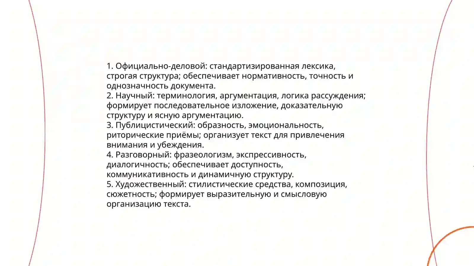 Стилистические регистры и их роль в организации текста 4