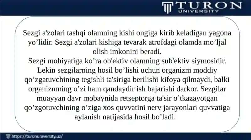 SEZGI HAQIDA TUSHUNCHA 4