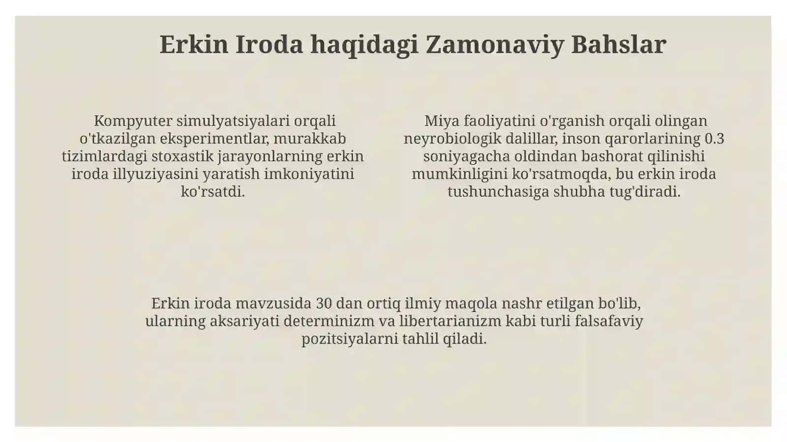 Erkin Iroda: Ta'rif va Muammolar 4