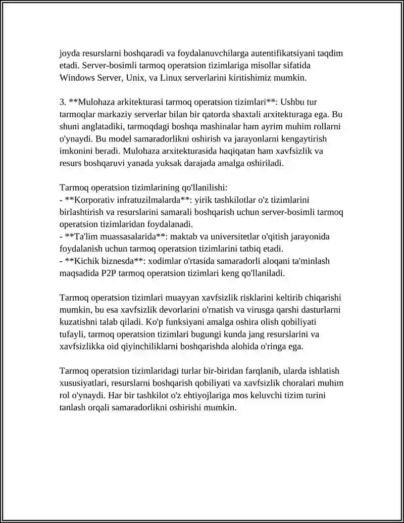 Tarmoq operatsion tizimi: tushuncha va turlari 4