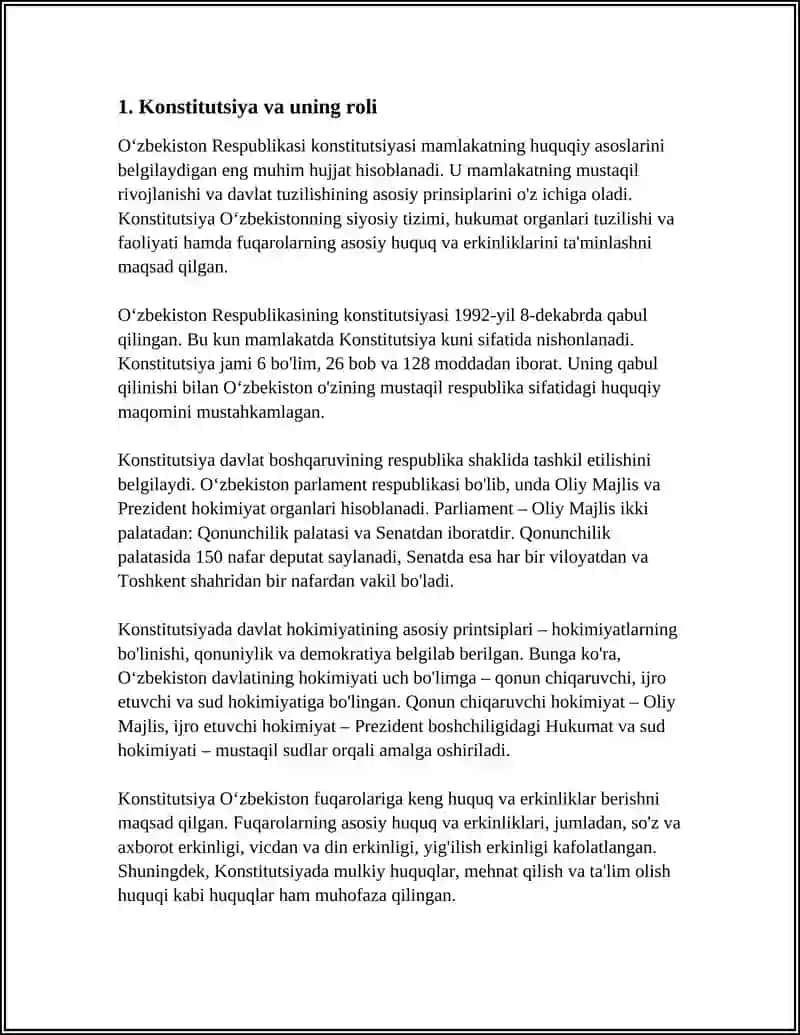 OʻZBEKISTON- RESPUBLIKA BOSHQARUV SHAKLIDAGI DAVLAT 4