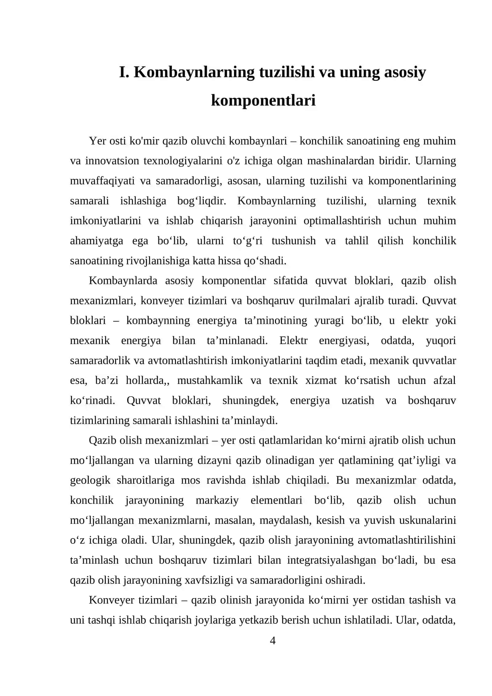 Yer osti ko'mir qazib oluvchi kombaynlari 4