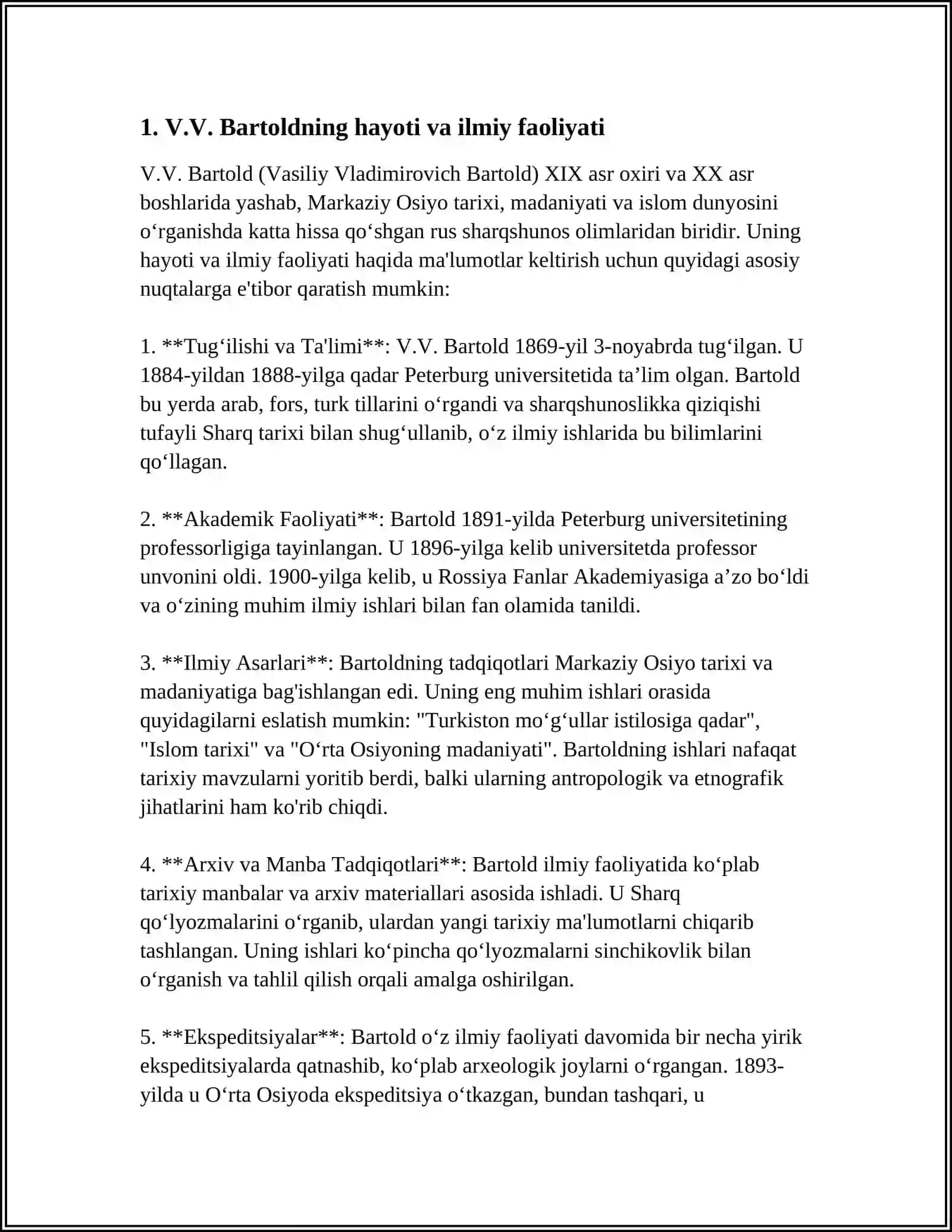 V.V.BARTOLD YURTIMIZ TARIXINI O'RGANISHDAGI XIZMATLARI 4