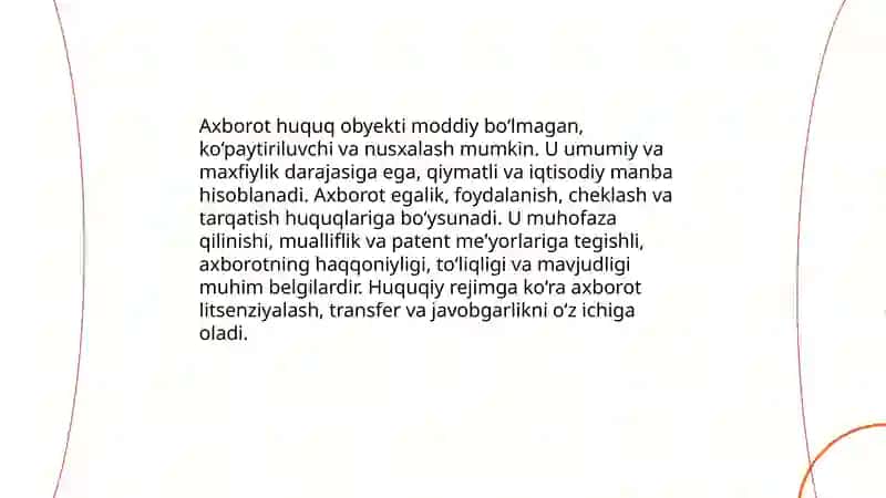 Axborot sohasi huquq obyekti sifatida 4
