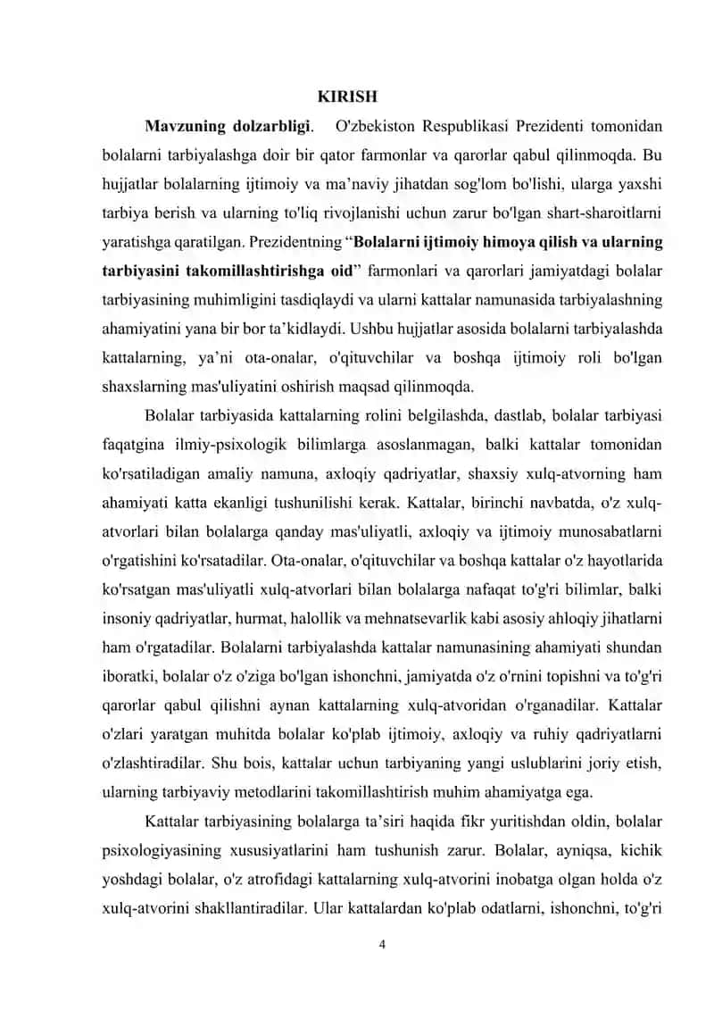 BOLALARNI KATTALAR NAMUNASIDA TARBIYALASH 4