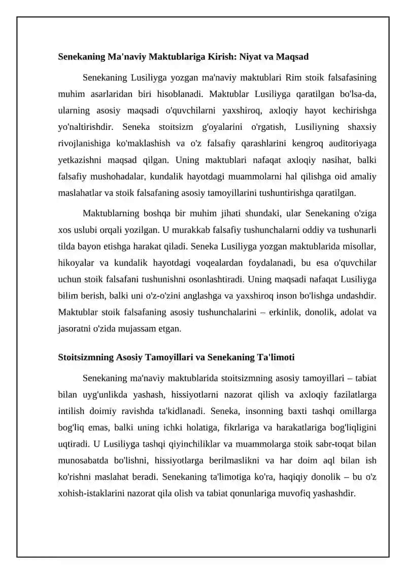 Senekaning "Luciliusga axloqiy xatlari" tahlili 4