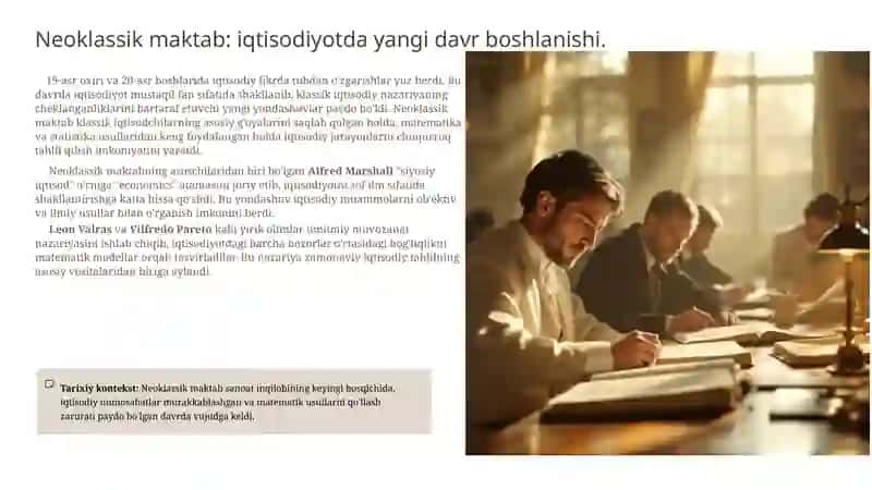 Neoklassik maktab iqtisodiy qarashlari 4