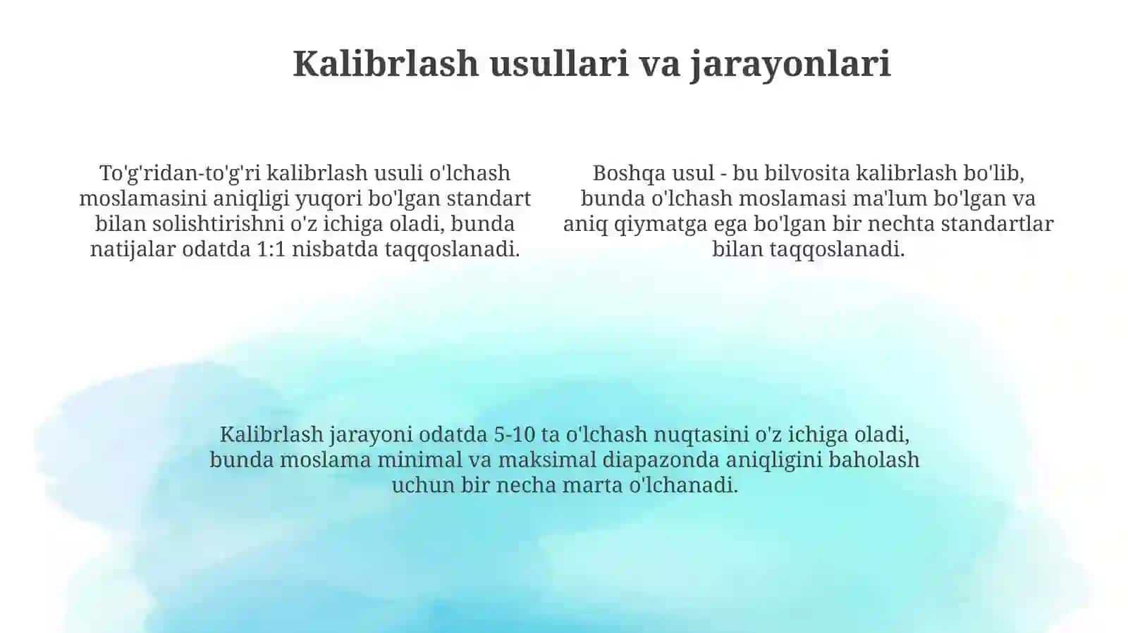Õlchash vositalarini kalibrlash 4