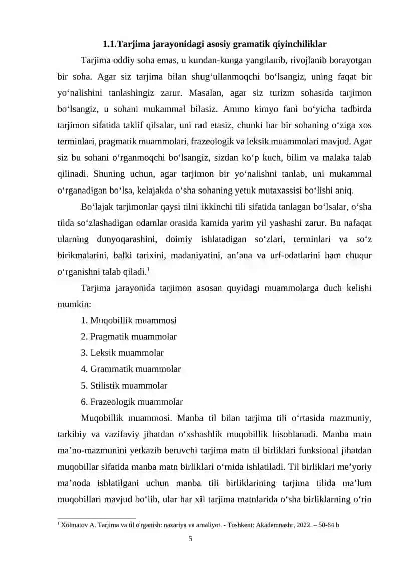 Tarjimadagi Grammatik Qiyinchiliklar 4