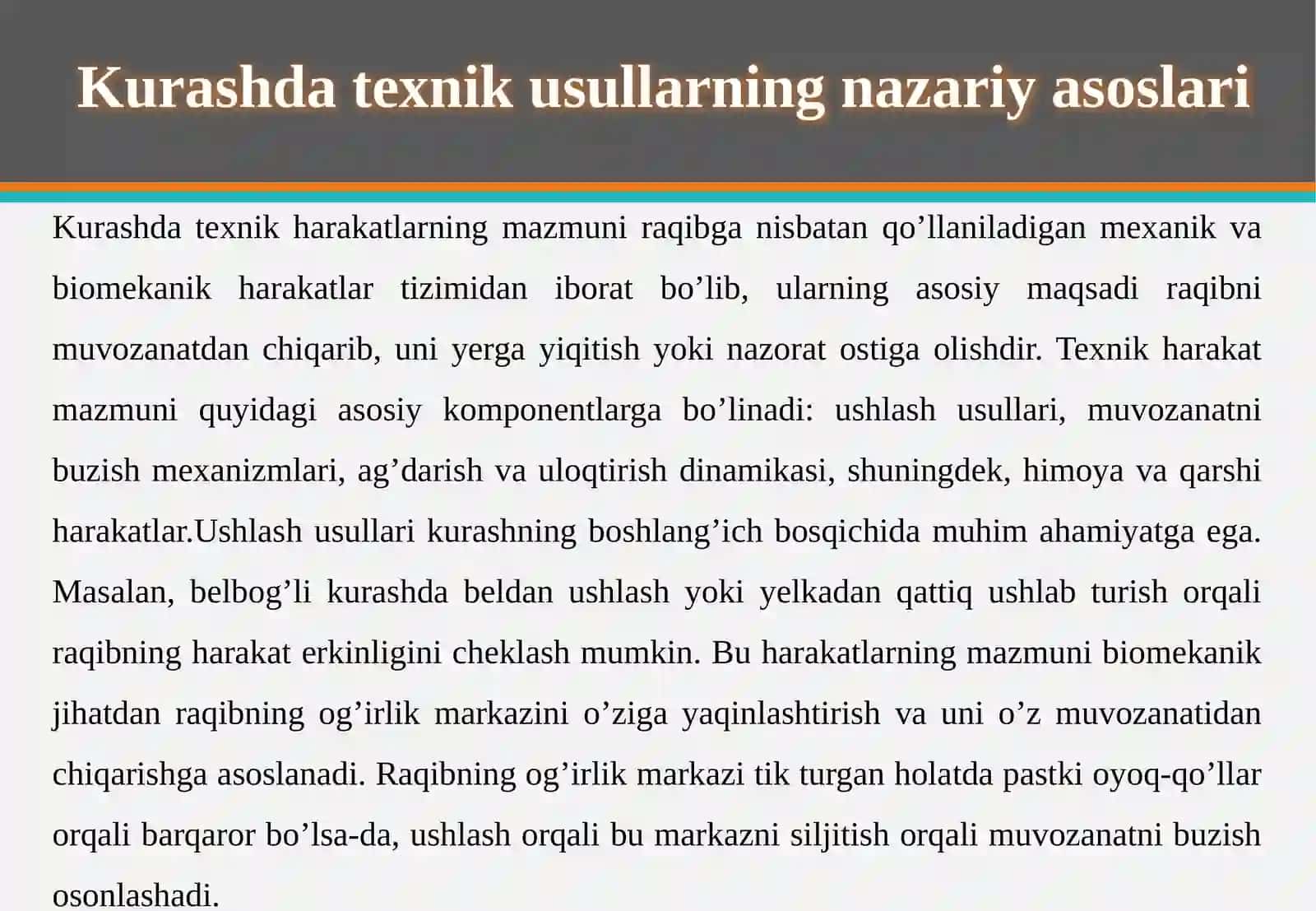 Kurashda texnik usullarni bajarilishi to’g’risida tushuncha 4