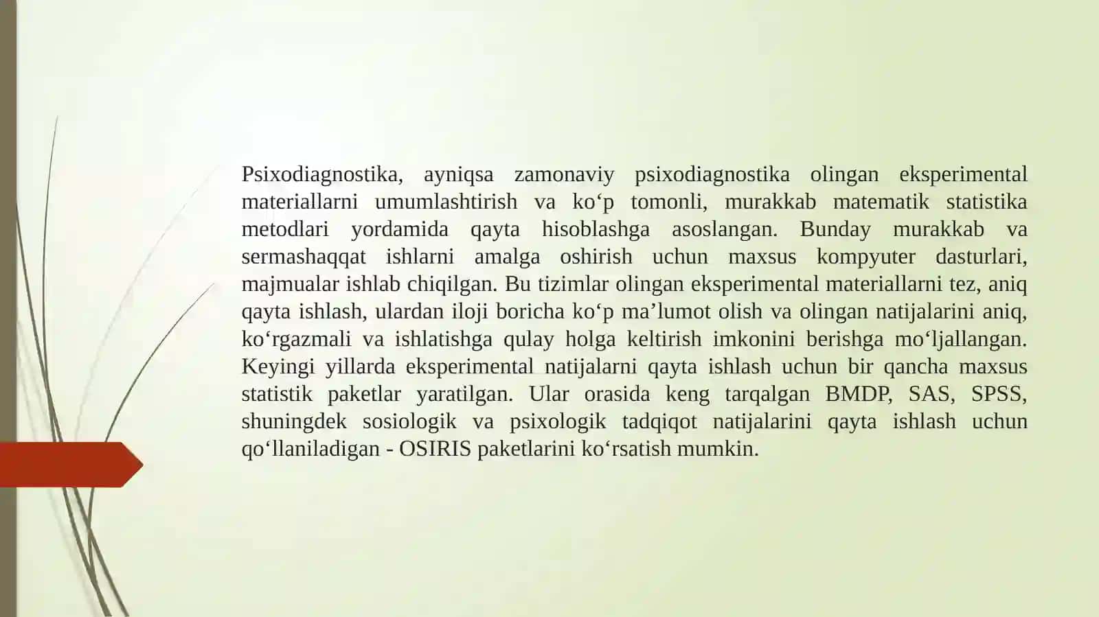 Psixologik ma’lumotlarni qayta ishlash metodlari va texnologiyalari 4