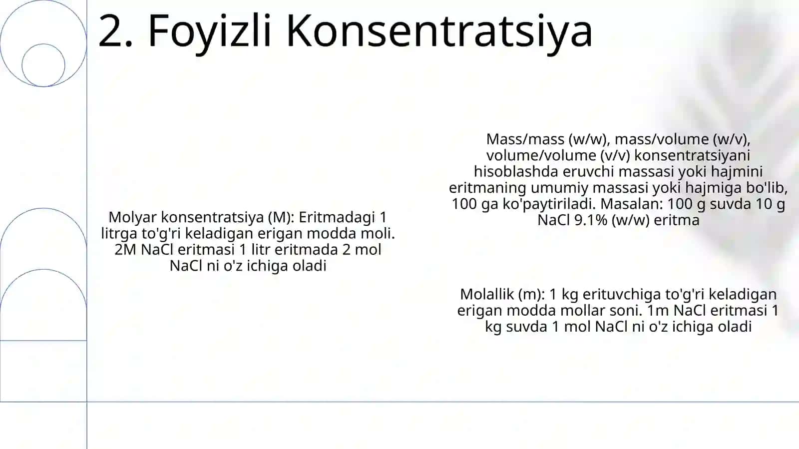 Turli xil eritma konsentratsiyasiga doir masalalar yechish 4