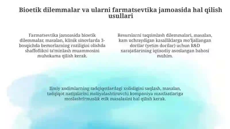 Farmatsevtik tashkilot jamoasida bioetik munosabatlarning ko'rinishi 4