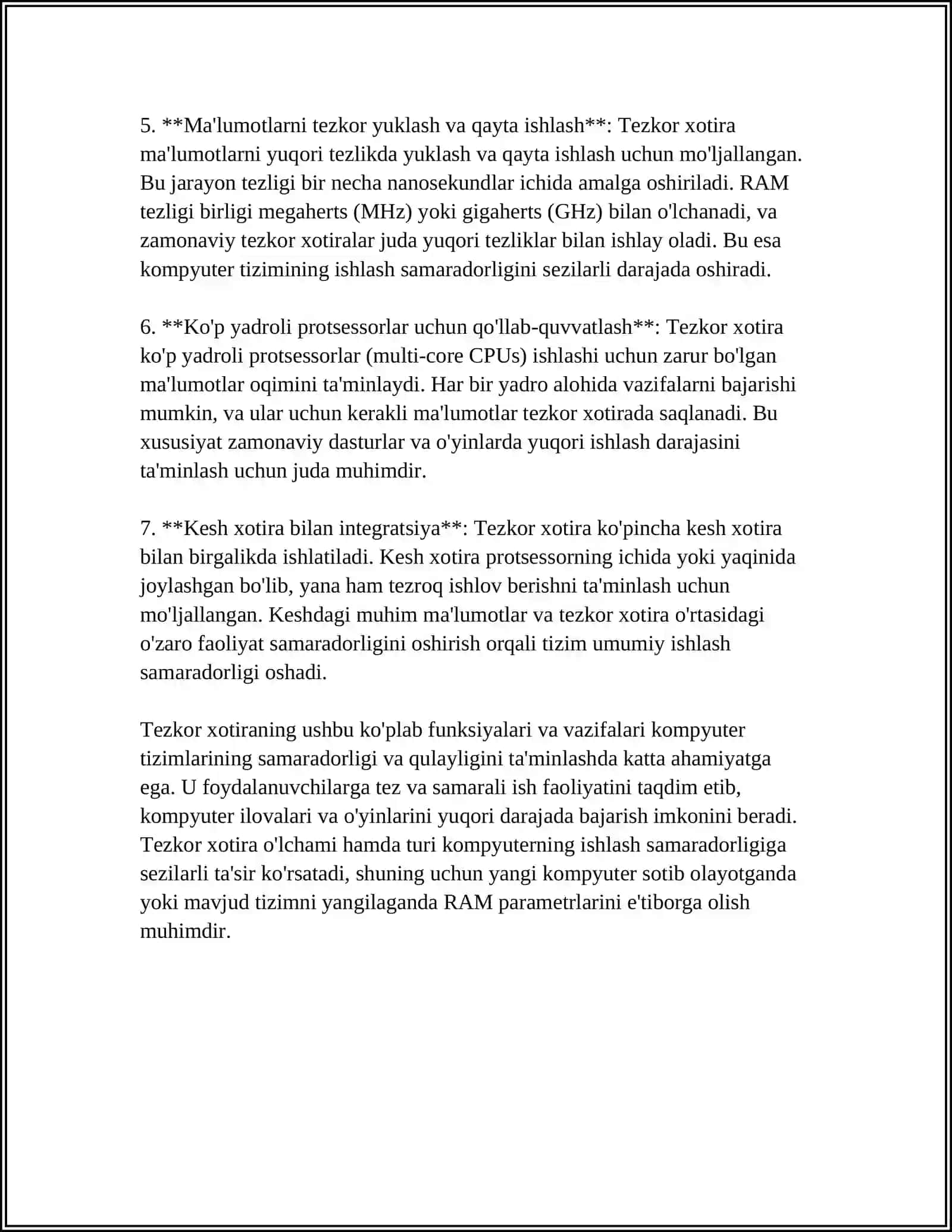 Tezkor va doimiy xotira (RAM va ROM) 4