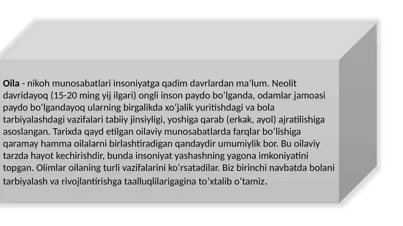 OILA, UNING VAZIFALARI 4