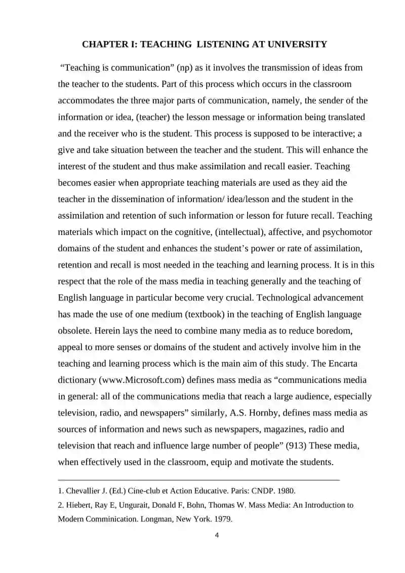 The Use of Mass Media in Teaching Listening at the University 4