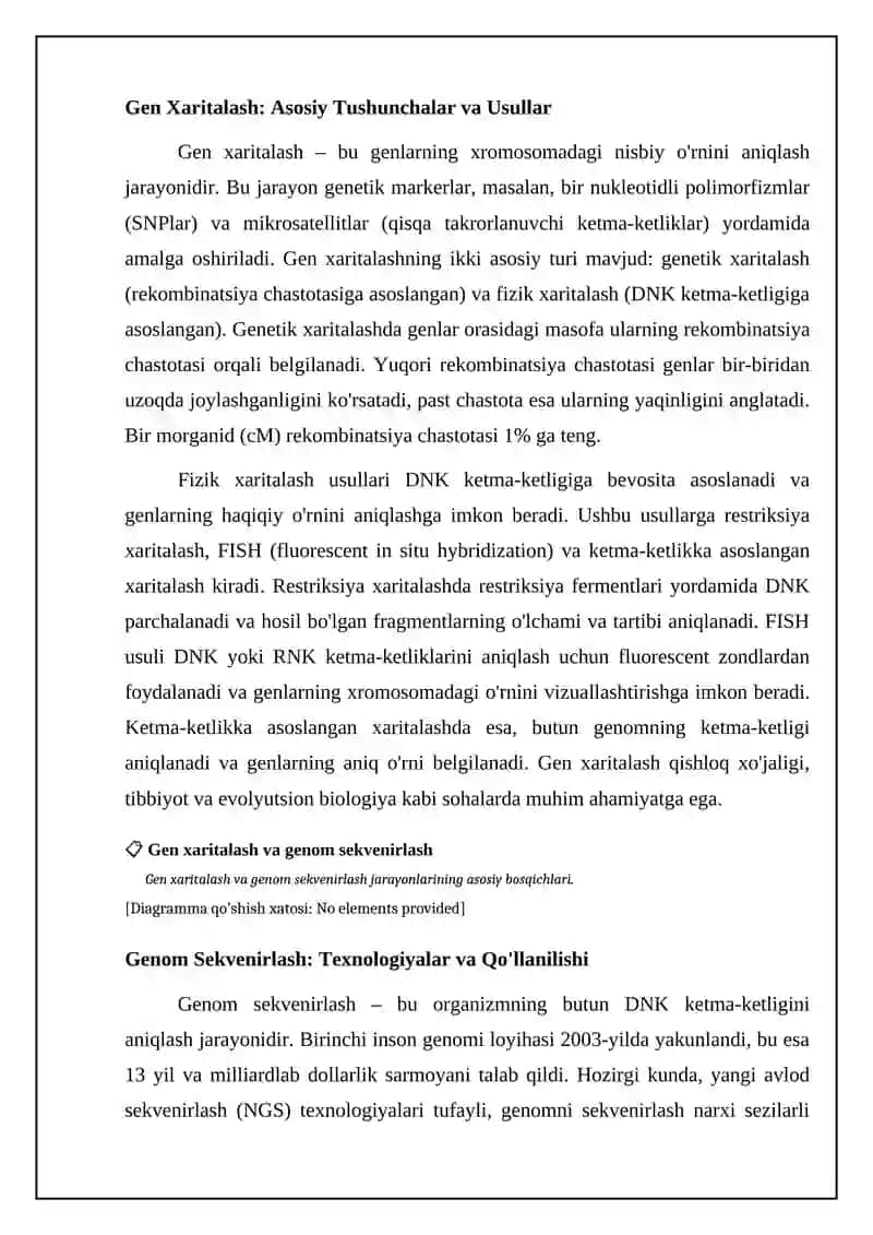 Genlarni kartalashtirish. Gen va genomlarni sekvenslash 4