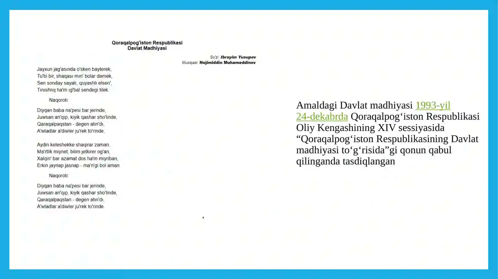 MUSTAQILLIK YILLARIDA QORAQALPOG’ISTON RESPUBLIKASI 4