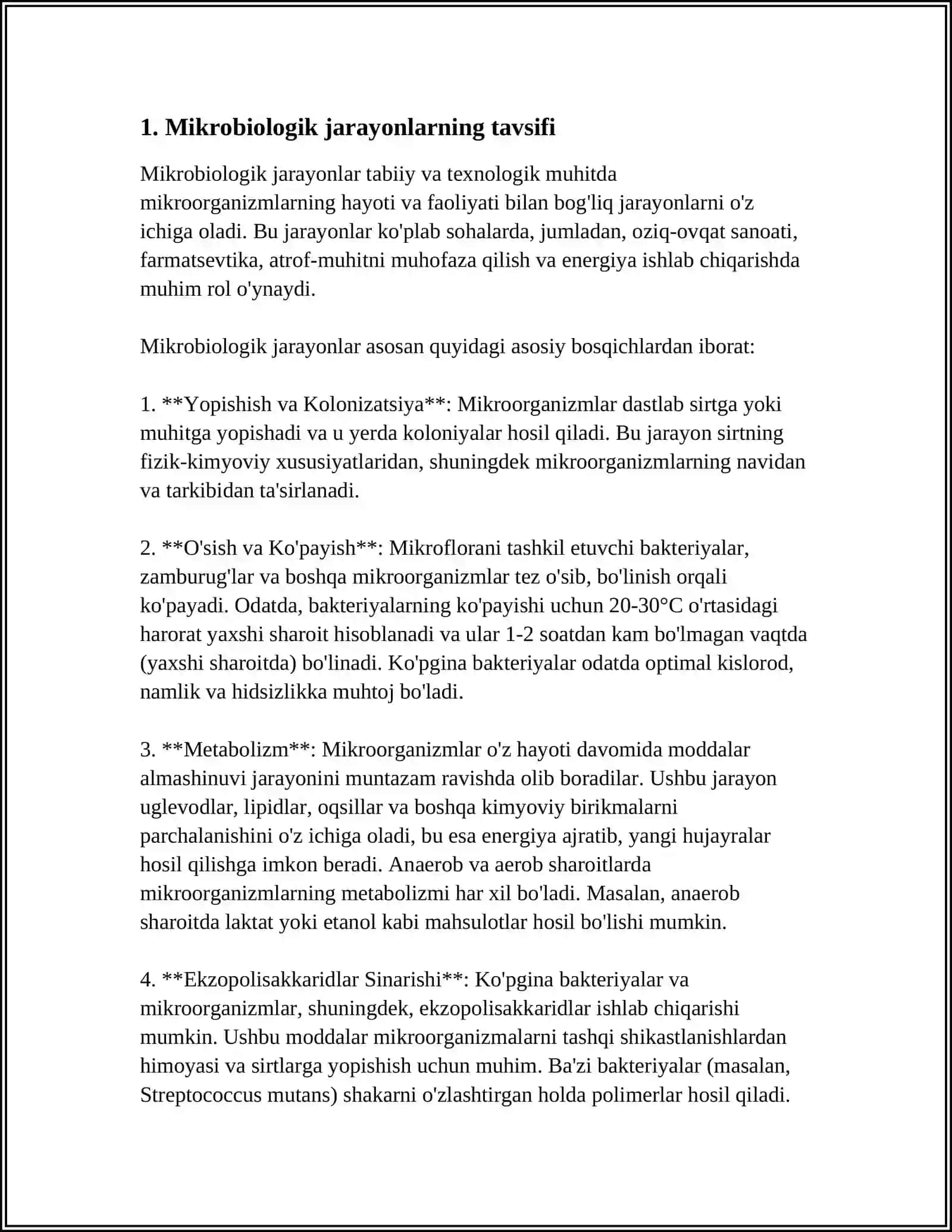 BIOREAKTORLARDA KECHADIGAN MIKROBILOGIK JARAYONLARDA ICHKI TASHQI TAʼSIR OMILLARI 4