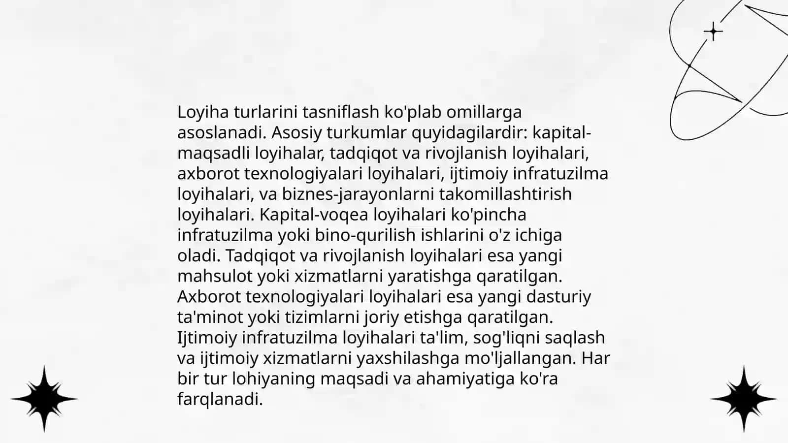Loyiha ishlari va bosqichlari haqida maʼlumot 4