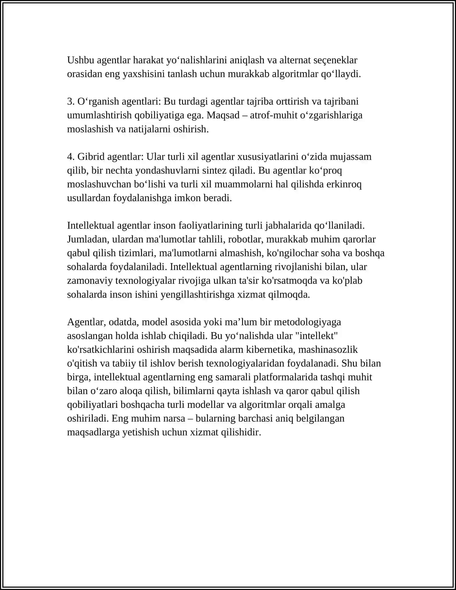 INTELLEKTUAL AGENT TUSHUNCHASI VA UNING ASOSIY KOMPONENTLARI 4