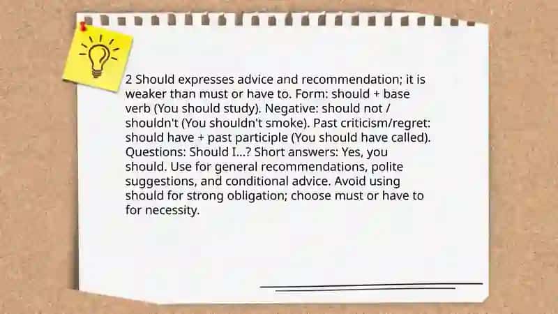 Modal verbs have to must should 4