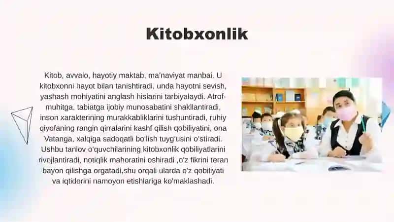 Boshlang’ich sinfda tanlovlarni tashkil etish va o’tkazish ssenariysini ishlab chiqish 4