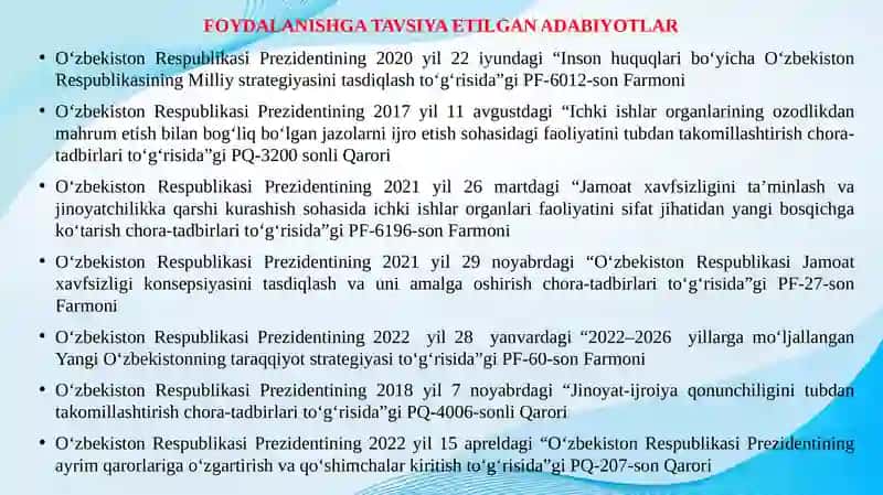 Jazolarni va boshqa jinoyat-huquqiy ta’sir choralarini ijro etuvchi muassasa va organlar 4