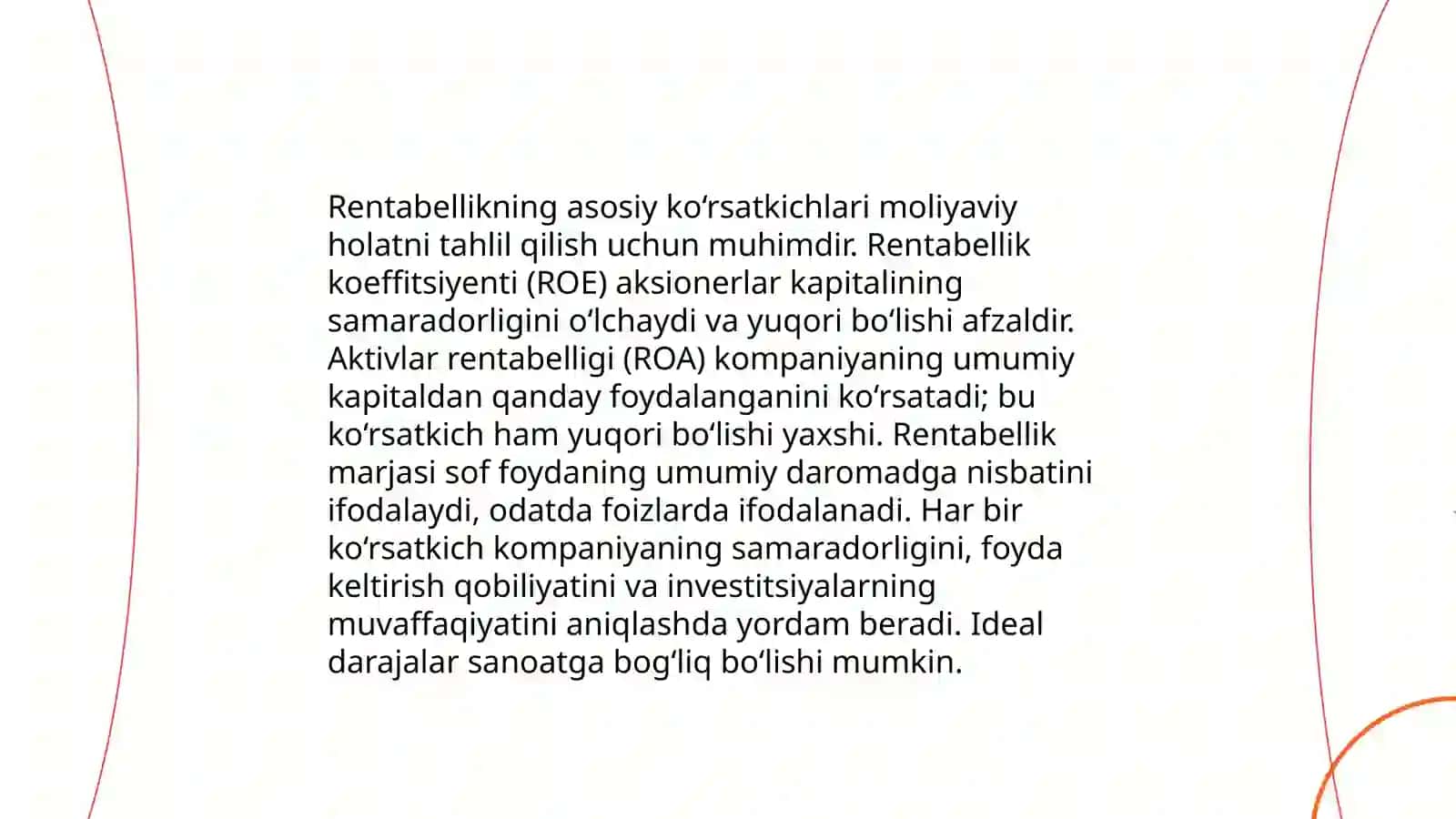 Korxonaning iqytisodiy samaradorligi va rentabillik ko'rsatkichlari 4