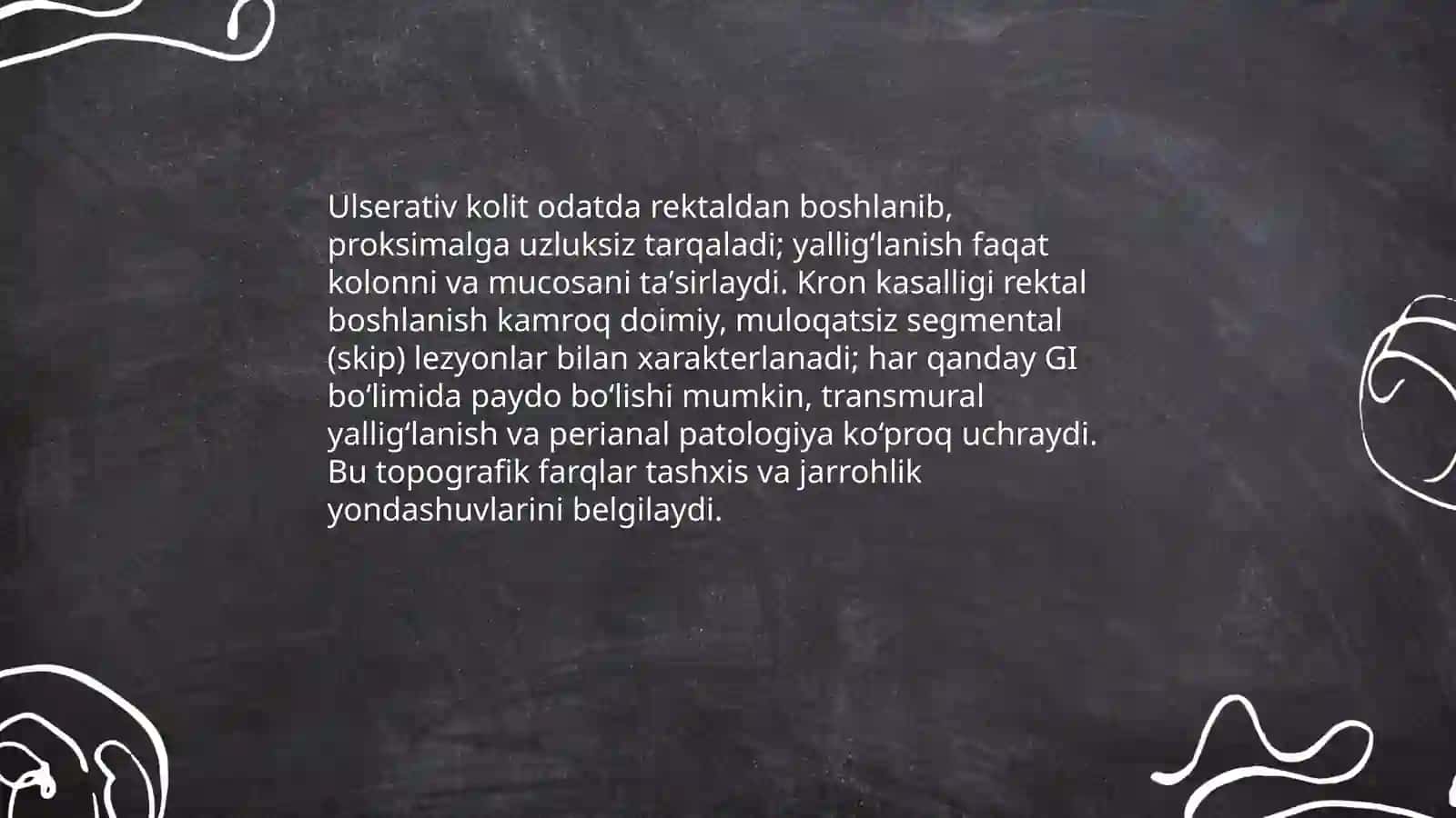 Nospetsifik yarali kolit va Kron kasalligini qiyosiy tashxisi 4