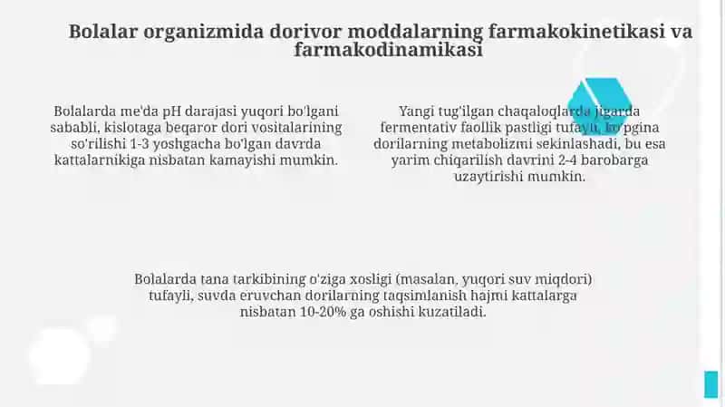 Biologik faol va dori moddalar bolalar organizmiga ta'siri 4