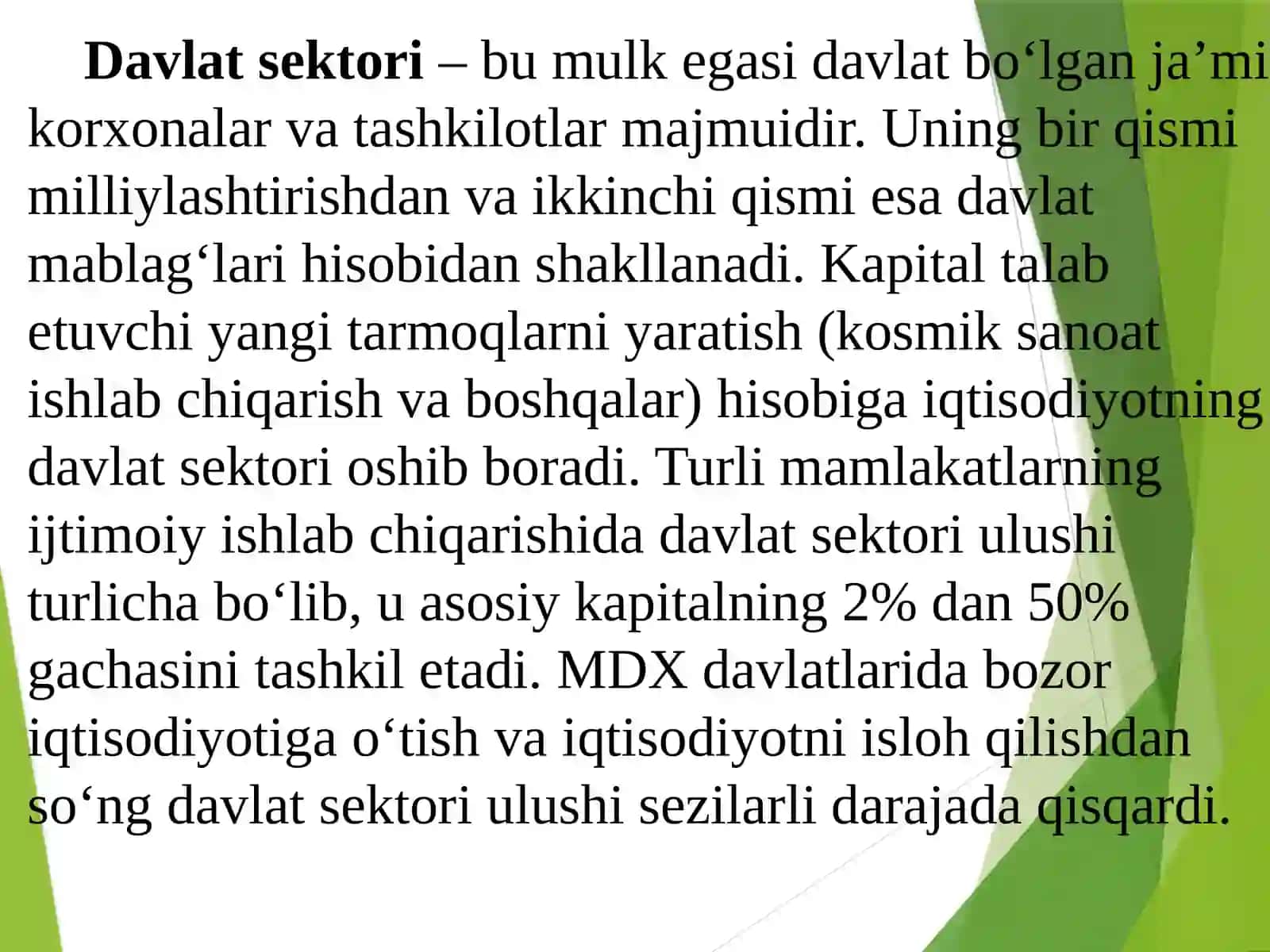 "Global iqtisodiy rivojlanish" - fani 4