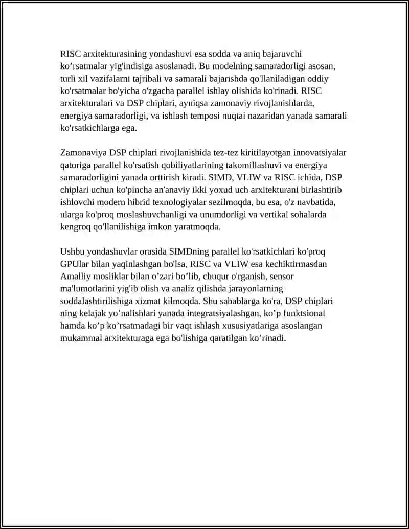 ZAMONAVIY DSP CHIPLARINING RIVOJLANISH TENDENSIYALARI 4