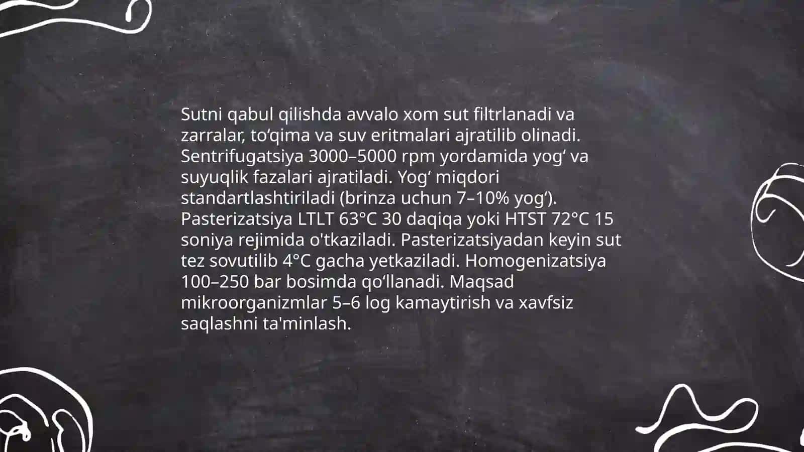 Brinza va pishloq ishlab chiqarish jarayonlarini o’rganish 4