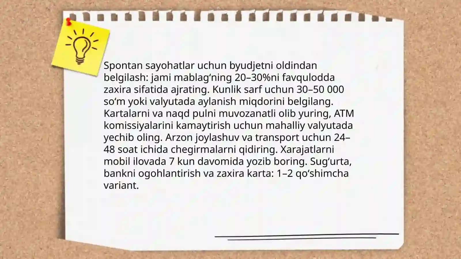 Tasodifiy sayohatga tayyorgarlik va tezkor rejalashtirish 4