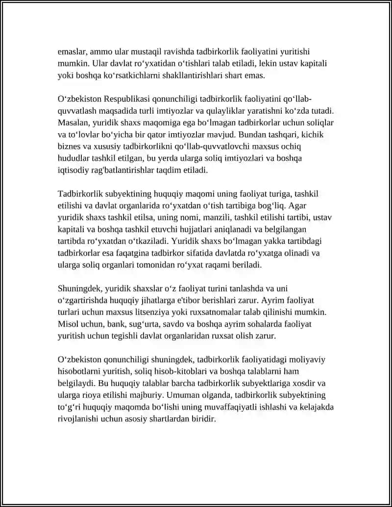 Tadbirkorlik Subyekti Huquqiy Maqomi va Axamitati 4