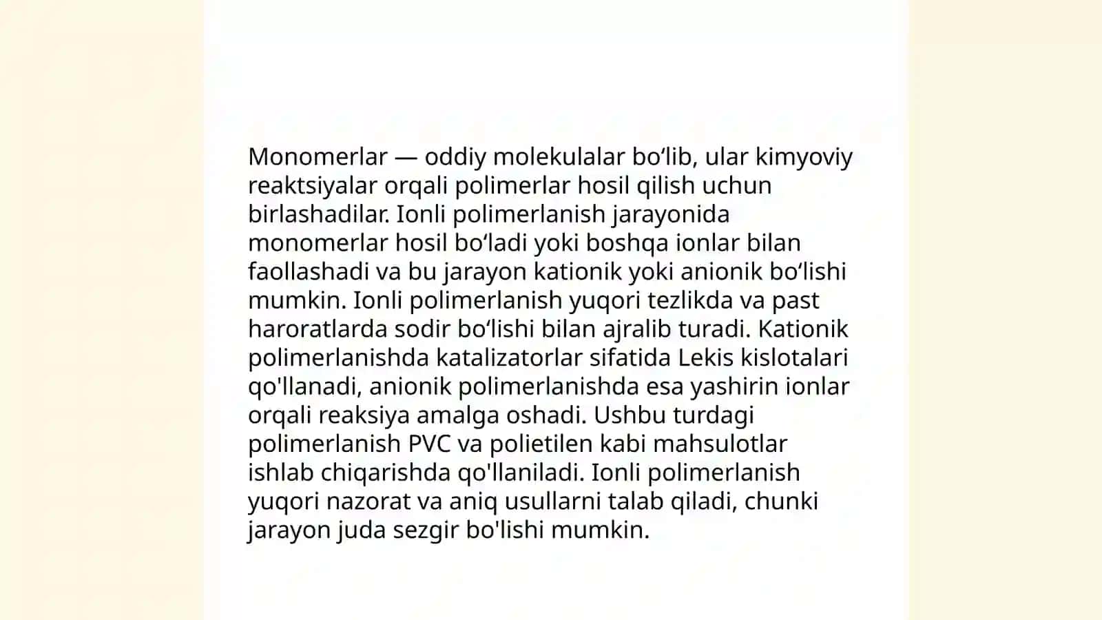 Ionli polimerlanish mexanizmi 4