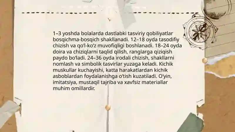 Tasviriy qobilyatlarni rivojlantirish bosqichlari 4