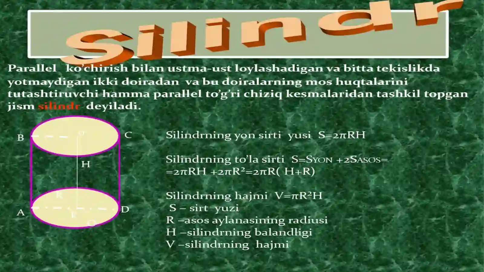 AYLANMA JISMLAR. SILINDR, KONUS, SHAR 4