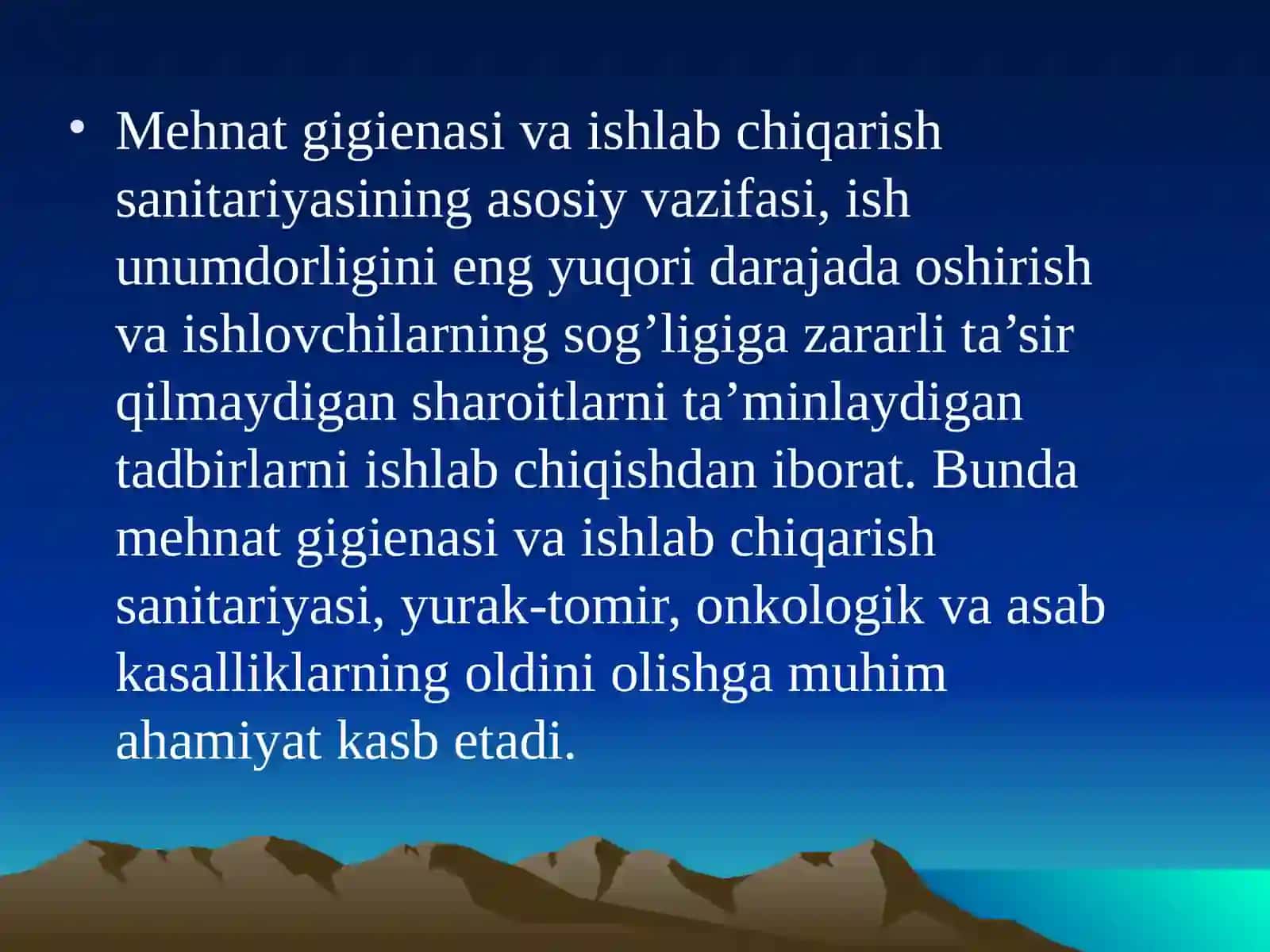 Ishlab chiqarishning sanitariyasi va gigienasi me`yorlari 4
