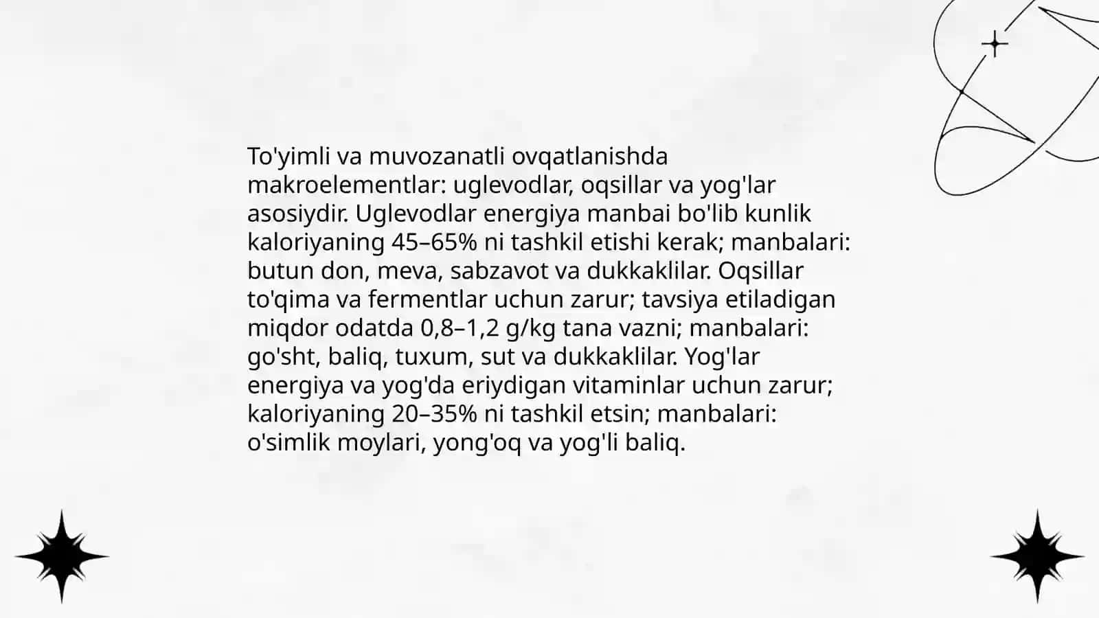 Ratsional ovqatlanishning asosiy tamoyillari 4