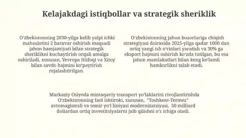 Oʻzbekiston va jahon hamjamiyati 4